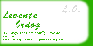 levente ordog business card